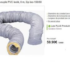 Déconseillé pour l'evacuation hotte! il faut de l'alu !