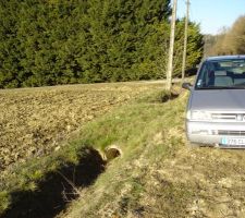 Le foss&eacute; et acc&egrave;s...et les poteaux edf et t&eacute;l&eacute;phone!!