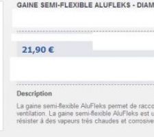 Gaine semi-flexible 3m pour conduit hotte