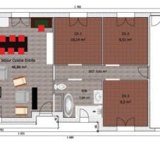 Plan de maison effectuer sous sweet home 3d