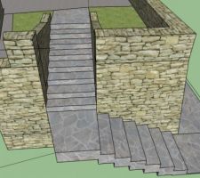 Vue 3D de l'escalier du parking
