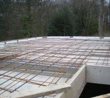 Pr&eacute;paration de la dalle de l'&eacute;tage