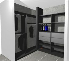 HALL VESTIAIRE/ fond béton   tiroirs intissés anthracites