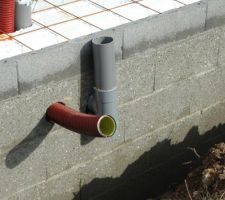 Canalisation échangeur PAC et ventilation vide sanitaire.