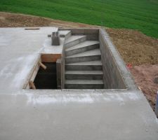 Gros plan escalier béton