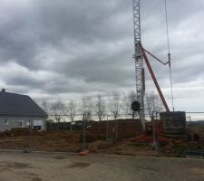 Chantier sécurisé et mise en place de la grue