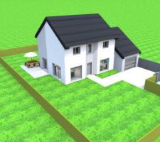 Voici un aperu de la maison vue de face ralis avec le logiciel Sweet Home 3D