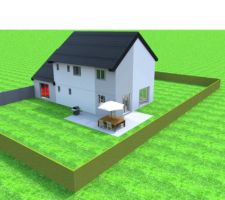 Voici un aperu de la maison vue de dos ralis avec le logiciel Sweet Home 3D