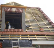 Montage des 1éres tuiles plates