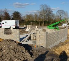 Début de l'élévation des murs