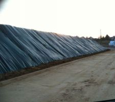 Talus avec b&acirc;che mise par le lotisseur.