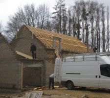 Charpente garage en cours...
