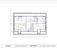 L'escalier sera poussé contre le mur du RDC. Le plan a aussi quelques autres "anomalie techniques". des ajustements on été fait mais je n'ai pas le nouveau plan