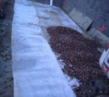 &Eacute;talage des galet pour la mise en forme sous dalle