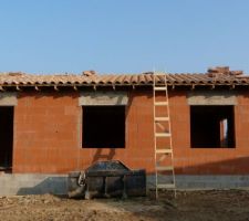 14 mars 2014 au matin...échelle de fortune ;-) - façade sud