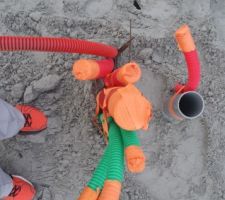 Pose des fourreaux et évacuations