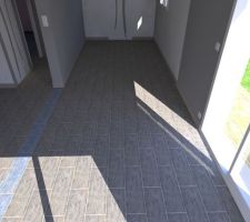 Futur carrelage de la pièce de vie : Artens Cuba gris et bleu