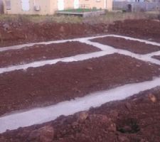 Les fondations, les circonstances ont permis un s&eacute;chage de 3 semaines