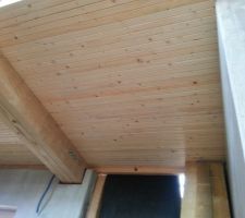 Plancher bois 12 cm clouté. Pour réduire émanations COV.