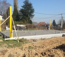 Scellement des hourdis avec du beton