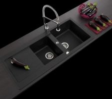 Evier 2 cuves Schock et mitigeur Billy Alterna pour la cuisine.