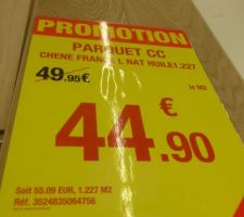 Le parquet acheté ce dimanche chez le roi de merlin en promo avec réduction supplémentaire de 5%