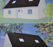 Vue d'ensemble mais sans la visualisation du sous sol avec deux entrées sur la droite de la maison