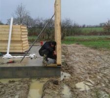 Pose des murs du garage
