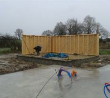Pose des murs du garage