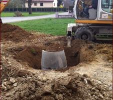 Mise en place du puit perdu de 5m3