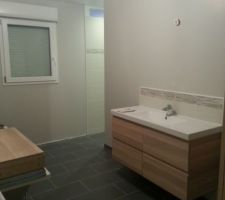 La salle de bain encore en travaux