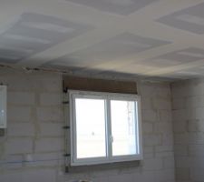 Film vario pos&eacute;, avec plaques BA13 du plafond. Nous sommes pr&ecirc;ts pour le test d?&eacute;tanch&eacute;it&eacute;!