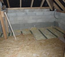 Pose du plancher dans l'extension du dressing