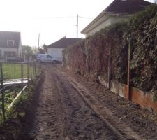 Voie carrossable au moment du terrassement