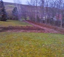 Terrassement du chemin d'acc&egrave;s