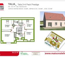 Juillet 2012 : Plan du 1er étage d'une Talia standard 2 4 pack Prestige