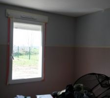 Chambre 2 en 1/ gri claire; 2/ rose saumon