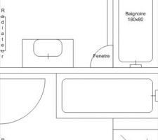 Deux plans de salle de bain