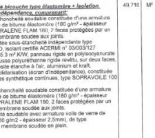 Extrait - Devis étanchéité