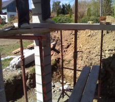 Mise en place de l'arche sous terrasse