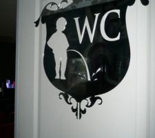 Plaque de porte W.C bas