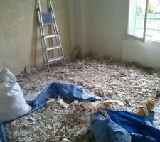 Plafond de la chambre 2 avant ramassage