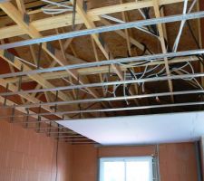 Plafond sous fermette.