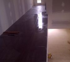 Pose du carrelage couloir