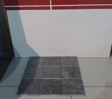 Salle de bain et douche (mosaïque ardoise pour le sol de la douche)