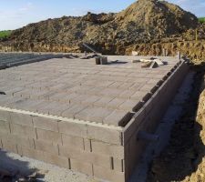 Pose des hourdis béton