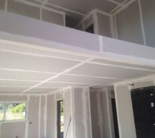 Mise en place des bandes de placo