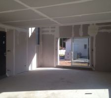 Mise en place des bandes de placo