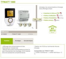 Compteur energie RT2012 delta core tywatt 1000