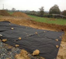 Un peu de geotextile avant l?arrivée du ballast